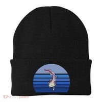 Blue Retro Axolotl Mexican Salamander Gift Lover Beanie thumb 0