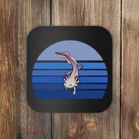 Blue Retro Axolotl Mexican Salamander Gift Lover Coaster thumb 0