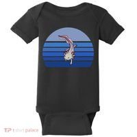 Blue Retro Axolotl Mexican Salamander Gift Lover Baby Bodysuit thumb 0