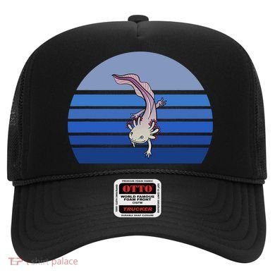 Blue Retro Axolotl Mexican Salamander Gift Lover Hat