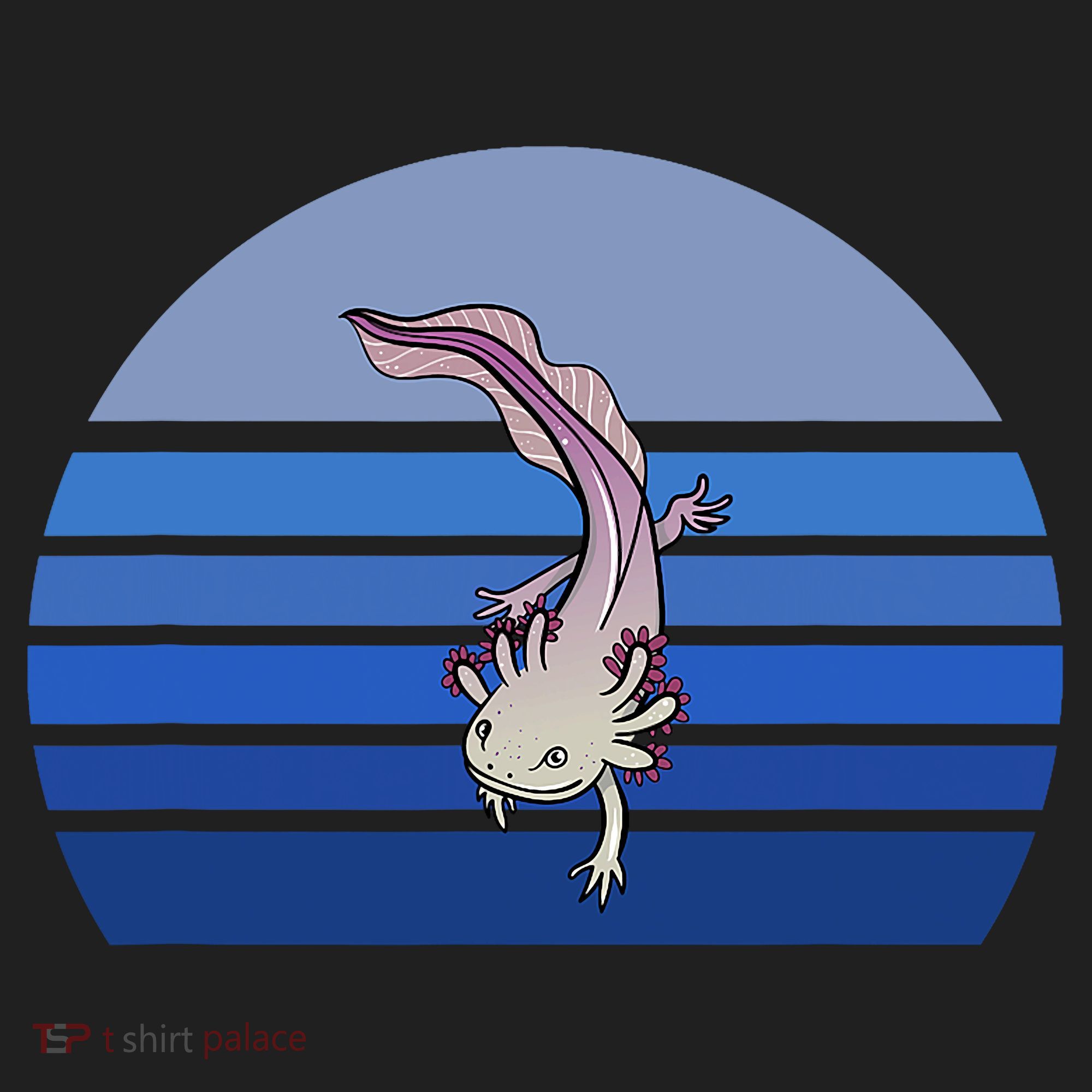 Blue Retro Axolotl Mexican Salamander Gift Lover Hat