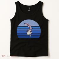 Blue Retro Axolotl Mexican Salamander Gift Lover Tank Top thumb 2