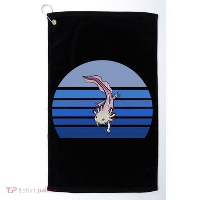 Blue Retro Axolotl Mexican Salamander Gift Lover Golf Towel