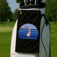 Blue Retro Axolotl Mexican Salamander Gift Lover Golf Towel thumb 2