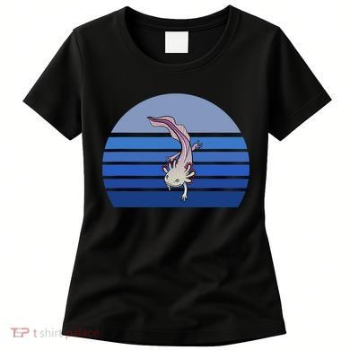 Blue Retro Axolotl Mexican Salamander Gift Lover Women's T-Shirt