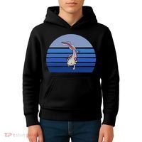 Blue Retro Axolotl Mexican Salamander Gift Lover Kids Hoodie thumb 4