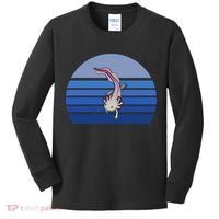 Blue Retro Axolotl Mexican Salamander Gift Lover Kids Long Sleeve Shirt thumb 0