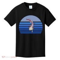 Blue Retro Axolotl Mexican Salamander Gift Lover Kids T-Shirt thumb 0