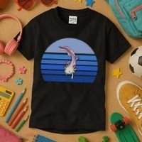 Blue Retro Axolotl Mexican Salamander Gift Lover Kids T-Shirt thumb 3