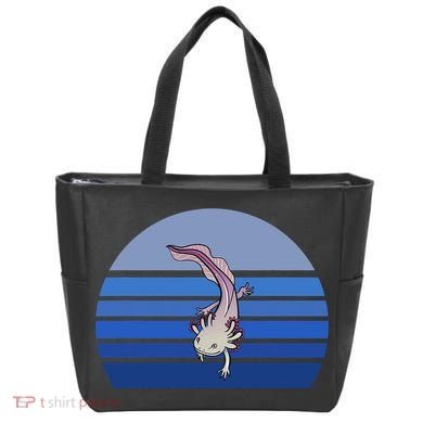 Blue Retro Axolotl Mexican Salamander Gift Lover Tote Bag