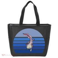 Blue Retro Axolotl Mexican Salamander Gift Lover Tote Bag thumb 0