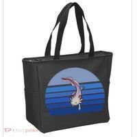 Blue Retro Axolotl Mexican Salamander Gift Lover Tote Bag thumb 2