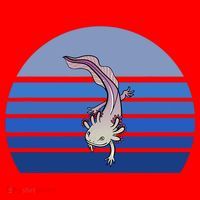 Blue Retro Axolotl Mexican Salamander Gift Lover Santa Hat thumb 1