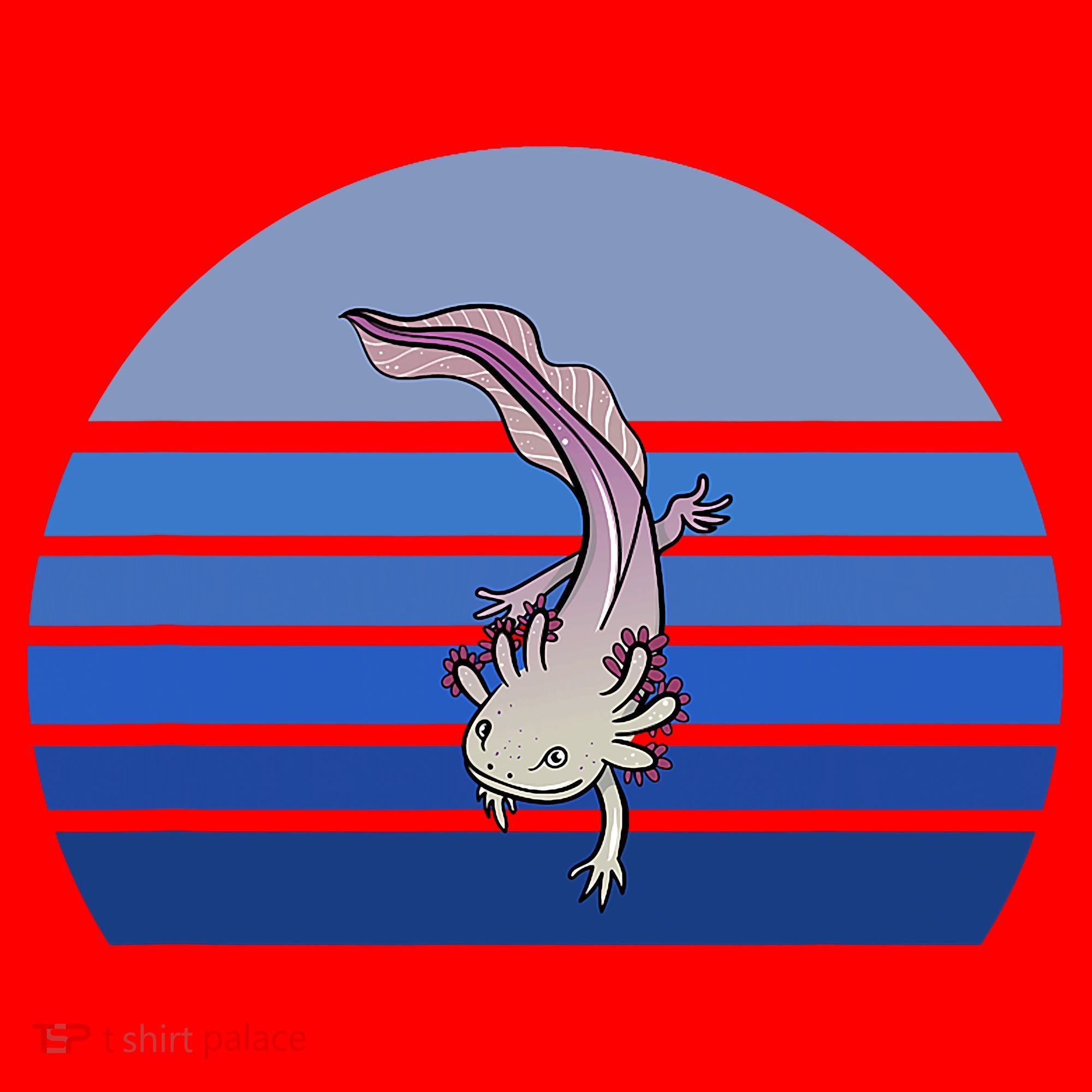 Blue Retro Axolotl Mexican Salamander Gift Lover Santa Hat