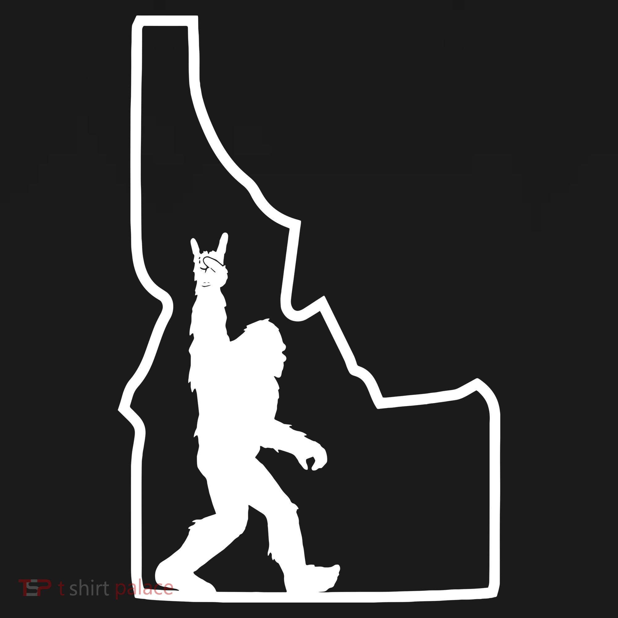 Bigfoot Rock And Roll Silhouette State Of Idaho Sasquatch Long Sleeve Shirt