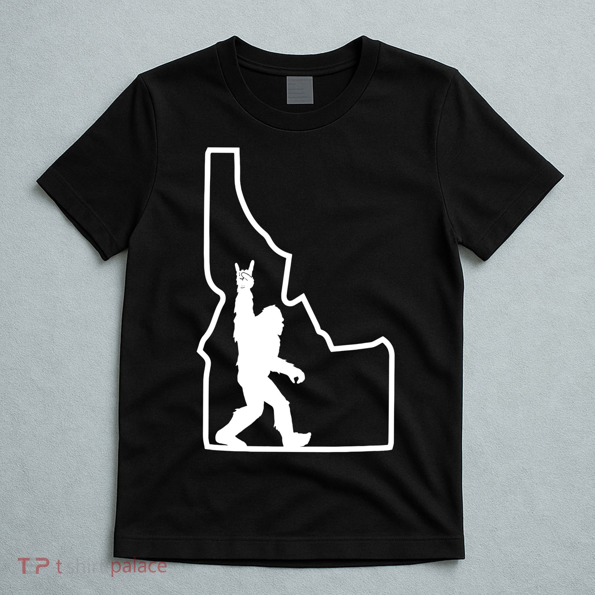 Bigfoot Rock And Roll Silhouette State Of Idaho Sasquatch T-Shirt