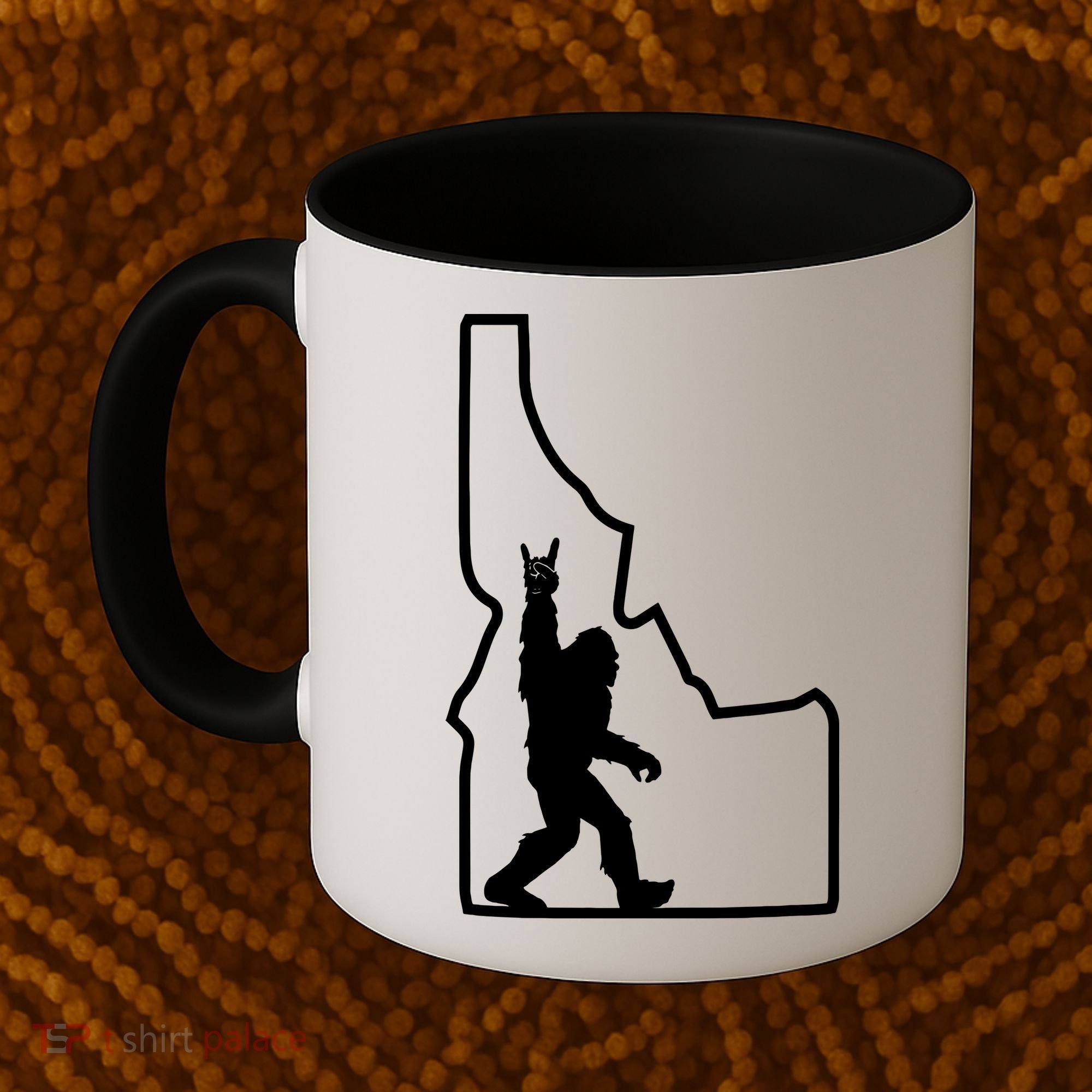 Bigfoot Rock And Roll Silhouette State Of Idaho Sasquatch Coffee Mug