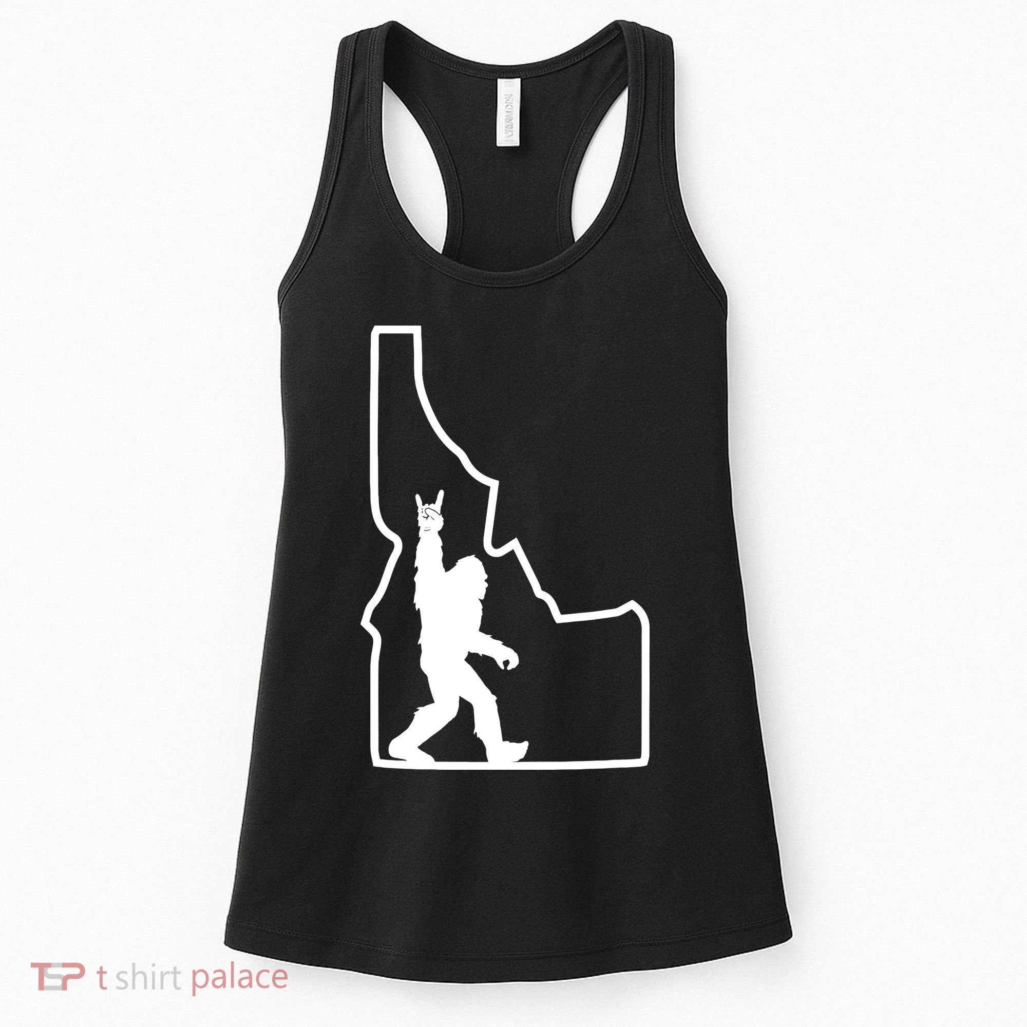 Bigfoot Rock And Roll Silhouette State Of Idaho Sasquatch Women's Tank Top