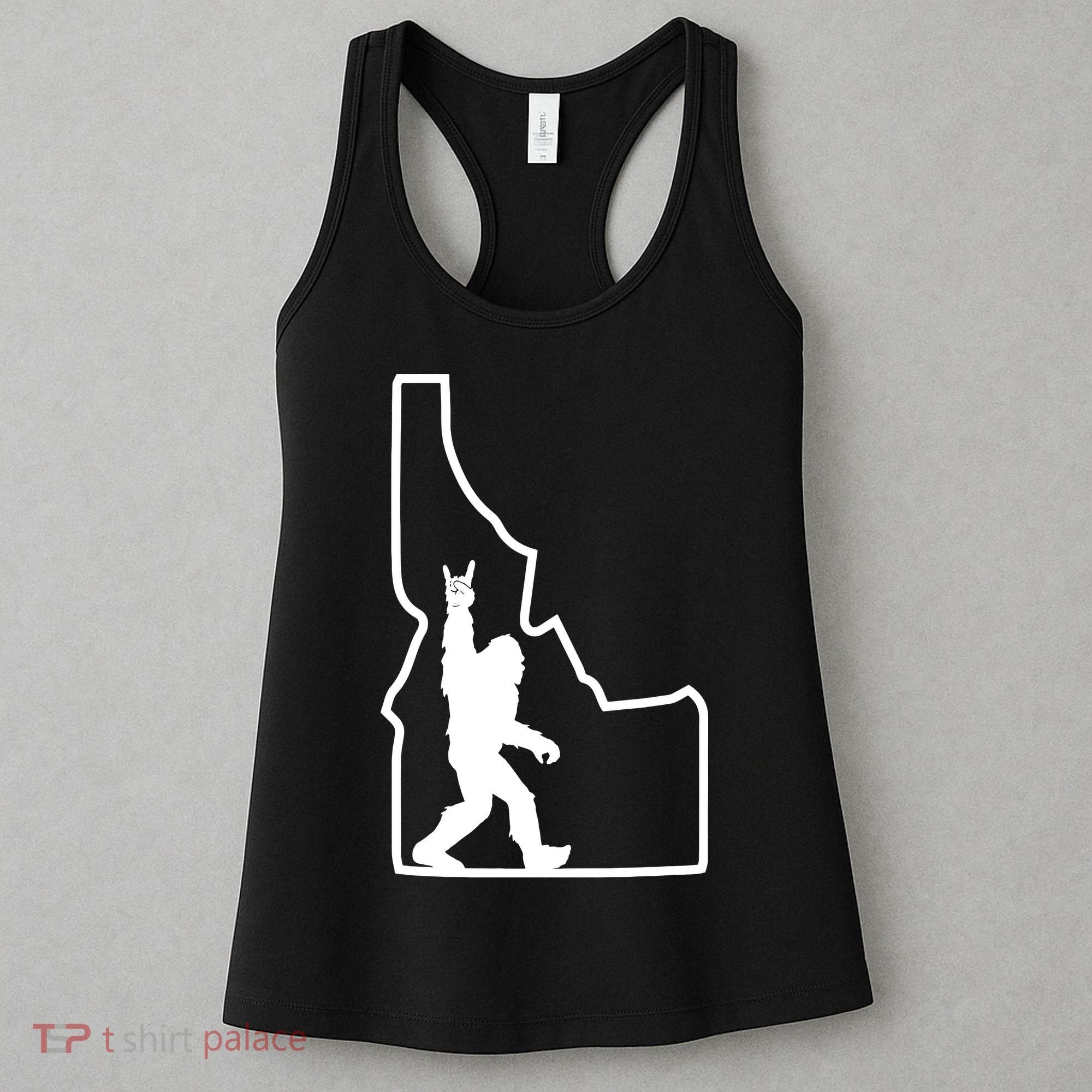Bigfoot Rock And Roll Silhouette State Of Idaho Sasquatch Women's Tank Top