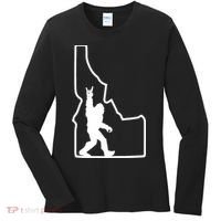 Bigfoot Rock And Roll Silhouette State Of Idaho Sasquatch Women's Long Sleeve Shirt thumb 0