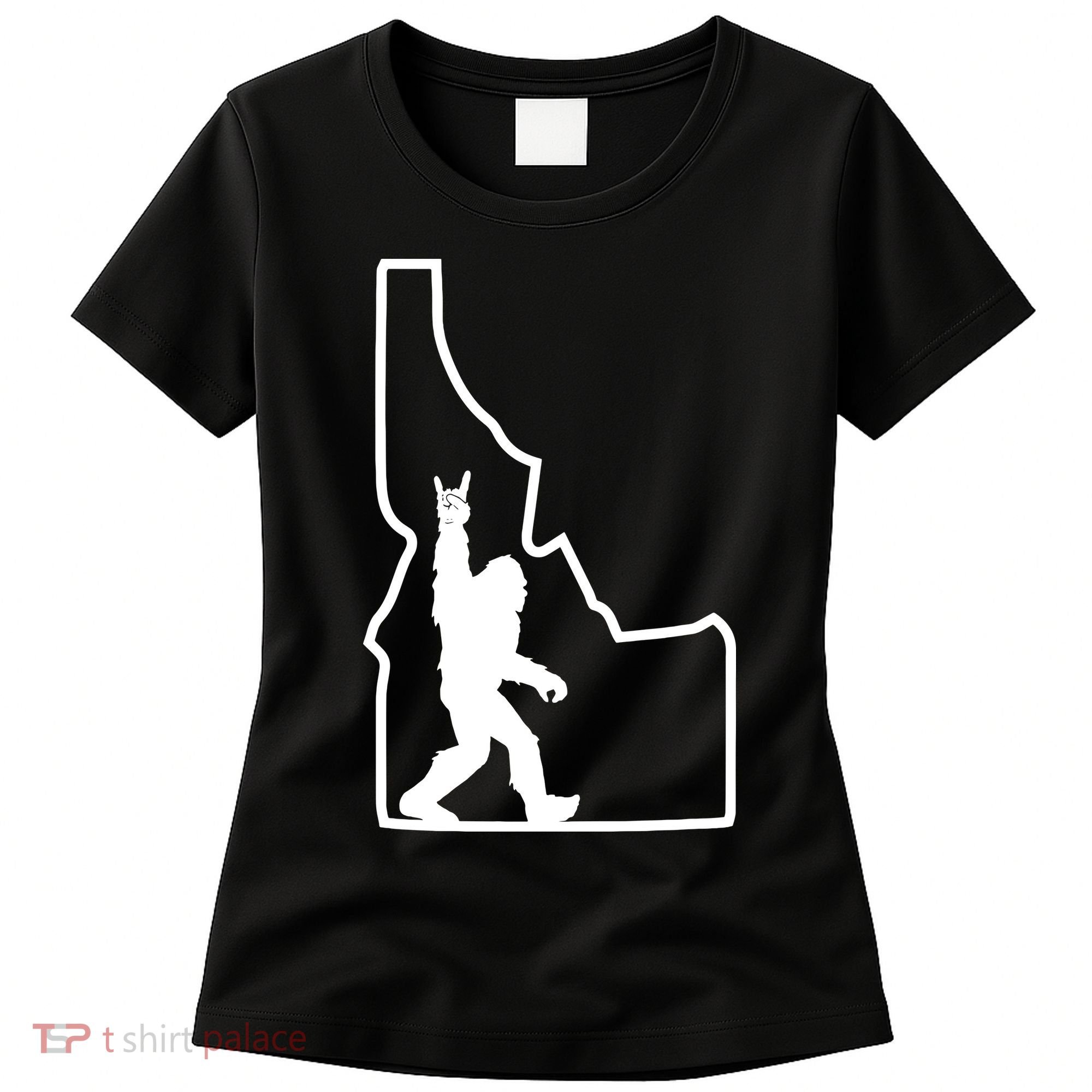 Bigfoot Rock And Roll Silhouette State Of Idaho Sasquatch Women's T-Shirt