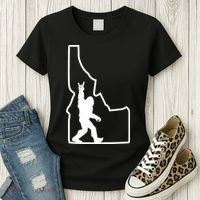 Bigfoot Rock And Roll Silhouette State Of Idaho Sasquatch Women's T-Shirt thumb 3
