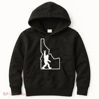 Bigfoot Rock And Roll Silhouette State Of Idaho Sasquatch Kids Hoodie thumb 0