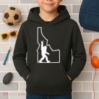 Bigfoot Rock And Roll Silhouette State Of Idaho Sasquatch Kids Hoodie thumb 2