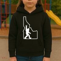 Bigfoot Rock And Roll Silhouette State Of Idaho Sasquatch Kids Hoodie thumb 3
