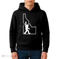 Bigfoot Rock And Roll Silhouette State Of Idaho Sasquatch Kids Hoodie thumb 4
