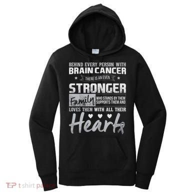 Brain Cancer Awareness Strong Family Women's Hoodie