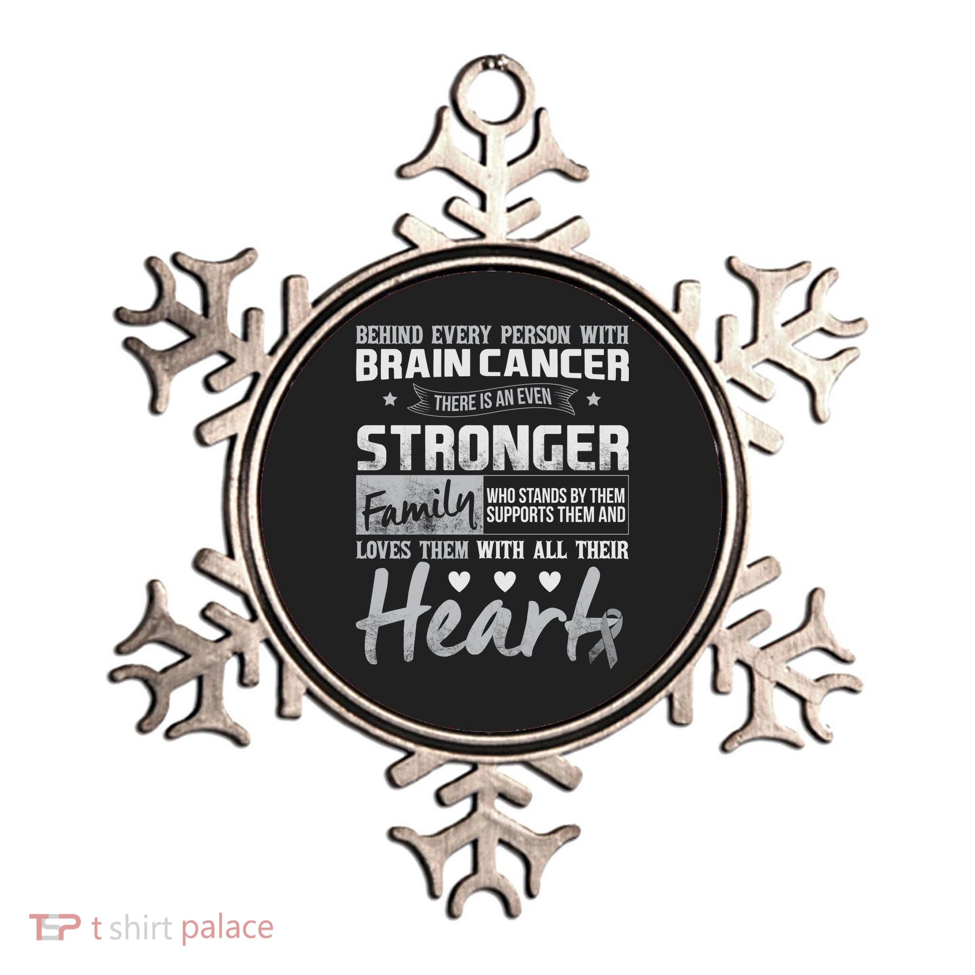 Brain Cancer Awareness Strong Family Ornament