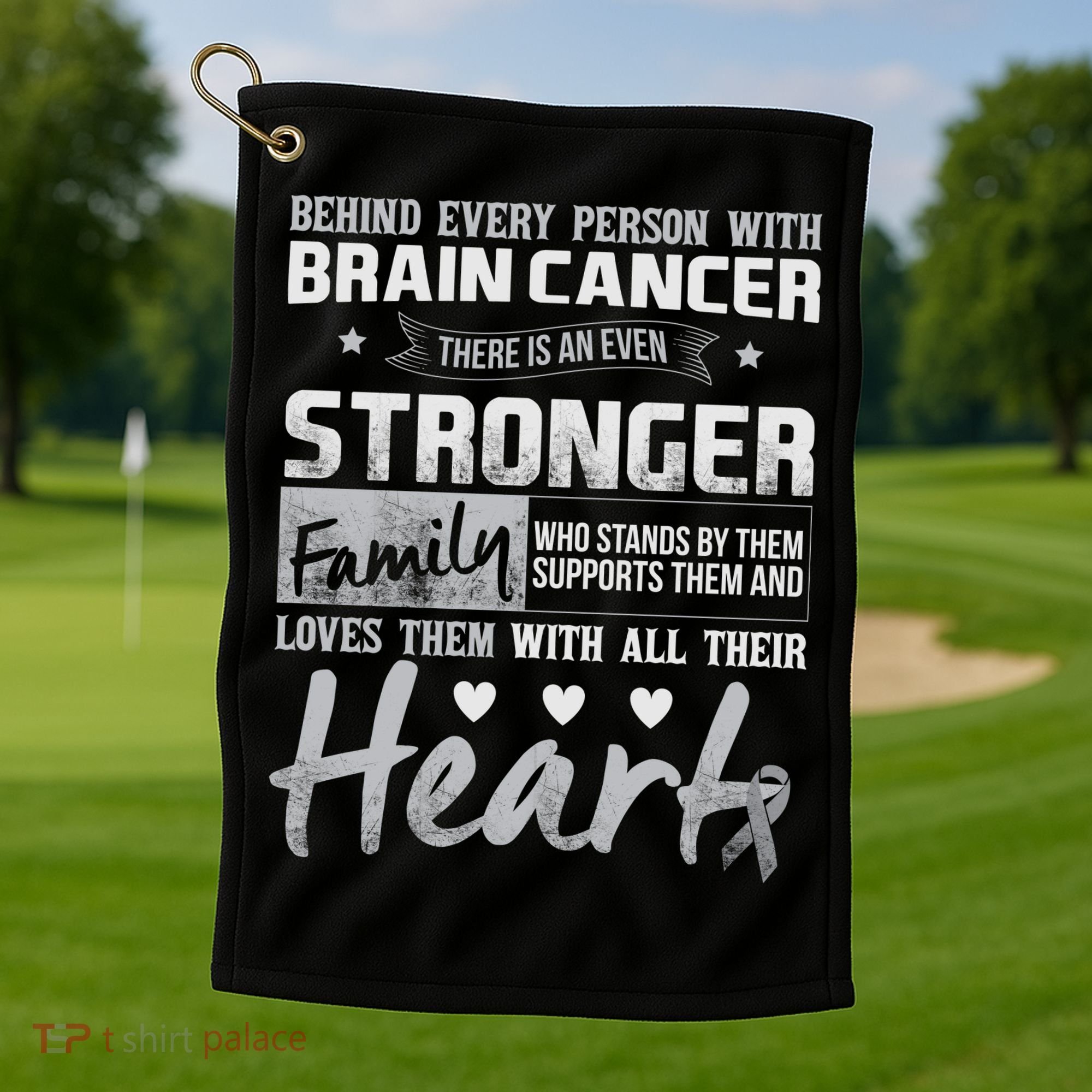 Brain Cancer Awareness Strong Family Golf Towel