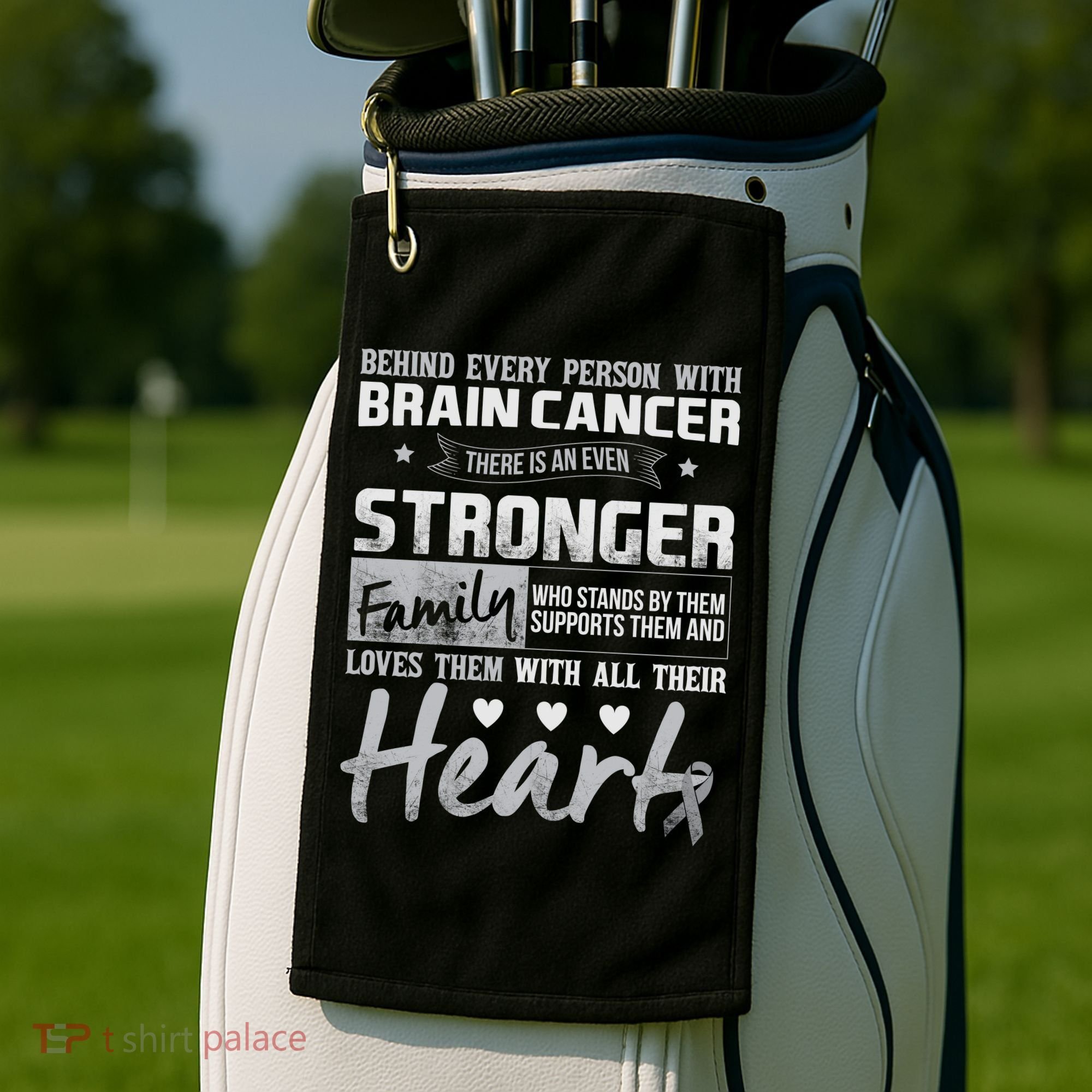 Brain Cancer Awareness Strong Family Golf Towel
