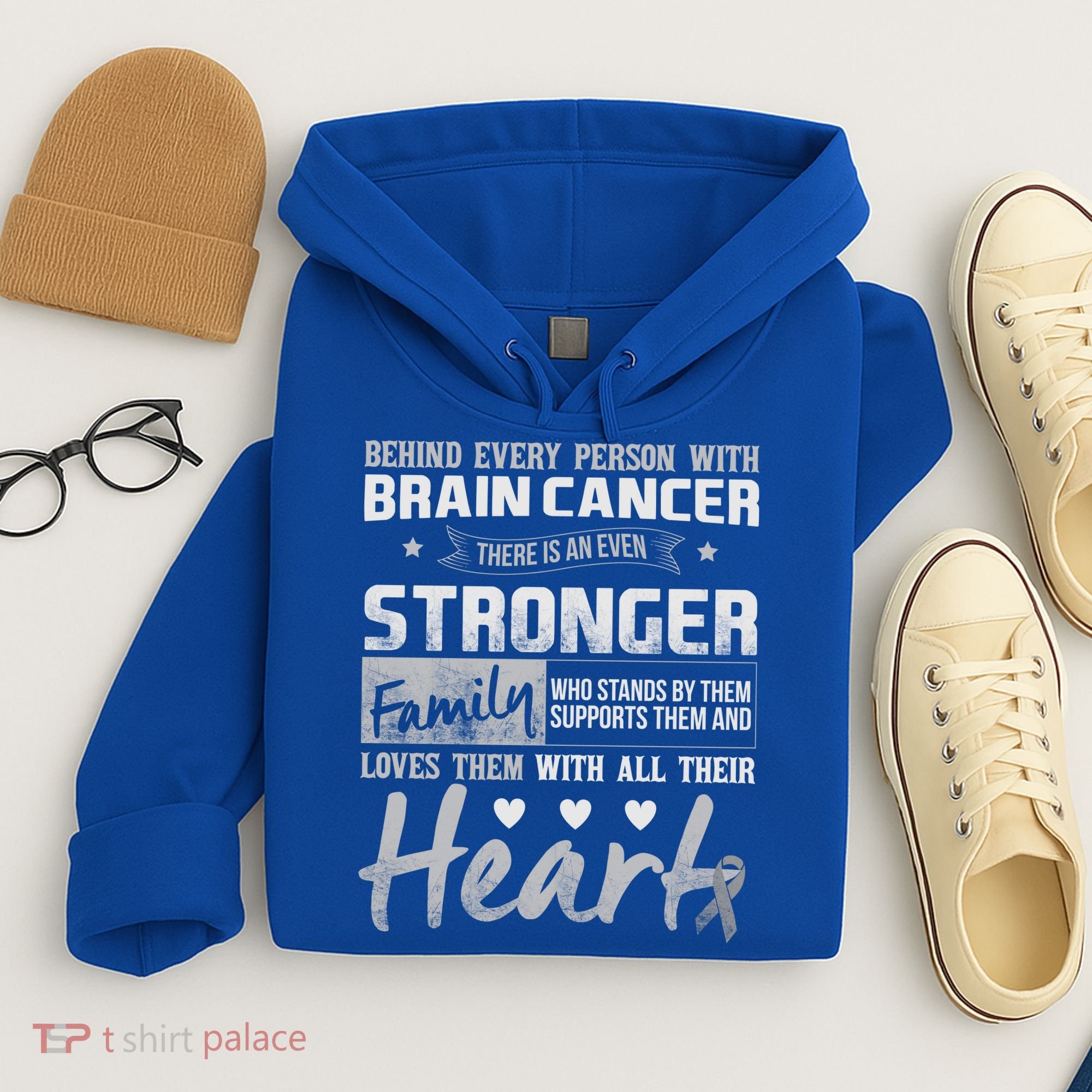 Brain Cancer Awareness Strong Family Hoodie