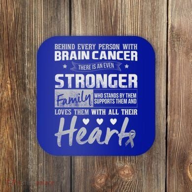 Brain Cancer Awareness Strong Family Coaster