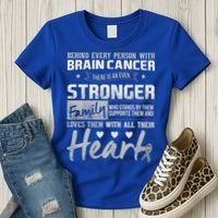 Brain Cancer Awareness Strong Family Women's T-Shirt thumb 3