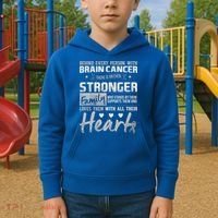 Brain Cancer Awareness Strong Family Kids Hoodie thumb 2
