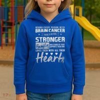Brain Cancer Awareness Strong Family Kids Hoodie thumb 3