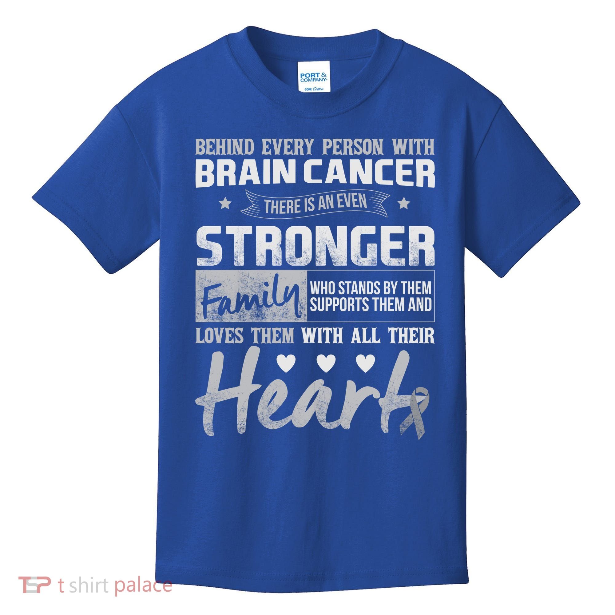 Brain Cancer Awareness Strong Family Kids T-Shirt