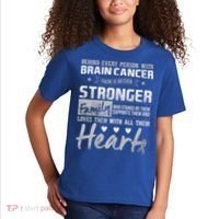 Brain Cancer Awareness Strong Family Kids T-Shirt thumb 2