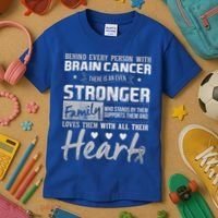 Brain Cancer Awareness Strong Family Kids T-Shirt thumb 3
