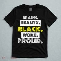 Brains Beauty Black Woke Proud T-Shirt thumb 5