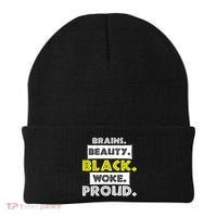 Brains Beauty Black Woke Proud Beanie thumb 0