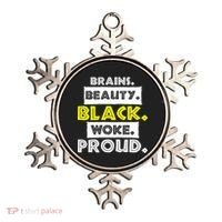 Brains Beauty Black Woke Proud Ornament thumb 0