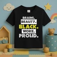 Brains Beauty Black Woke Proud Toddler T-Shirt thumb 3