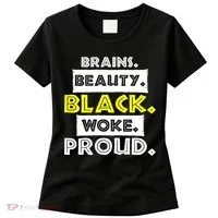 Brains Beauty Black Woke Proud Women's T-Shirt thumb 0