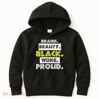Brains Beauty Black Woke Proud Kids Hoodie thumb 0