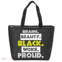 Brains Beauty Black Woke Proud Tote Bag thumb 0