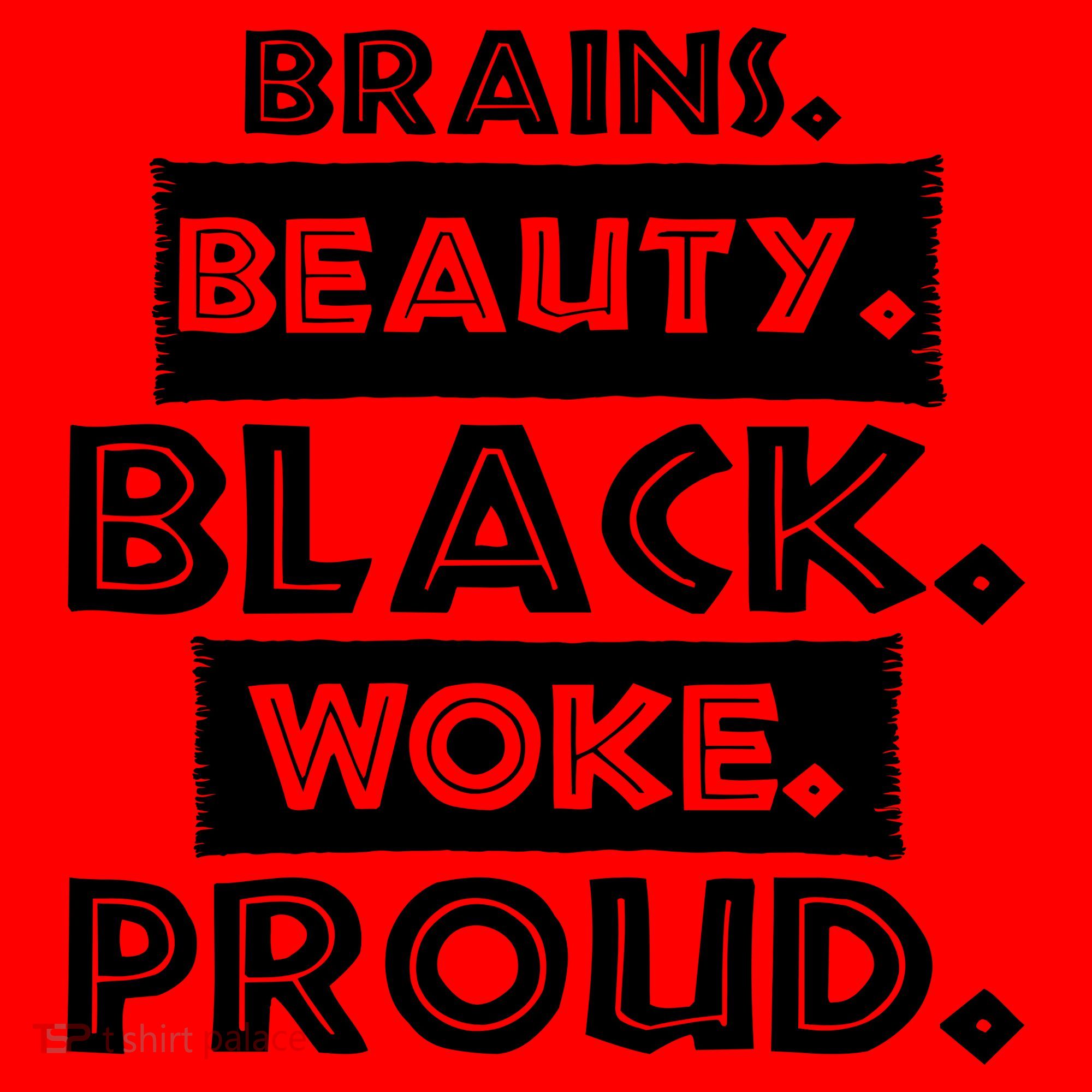 Brains Beauty Black Woke Proud Santa Hat